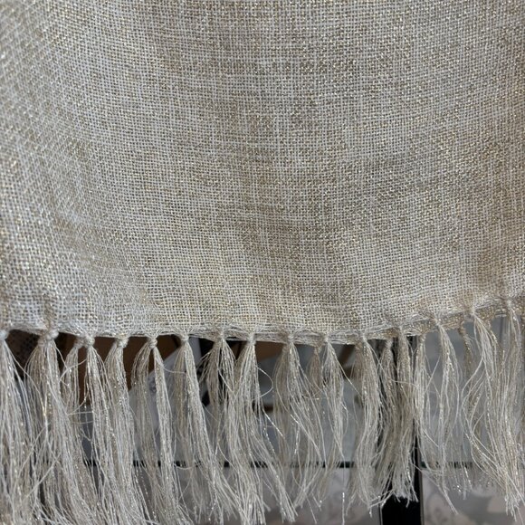 Brunello Cucinelli Sparkly Cream Knit Poncho - One Size - Picture 5 of 6